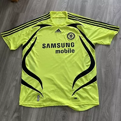 Chelsea FC Away Shirt Genuine 2007/2008 Season Size XL Yellow/Green • £20