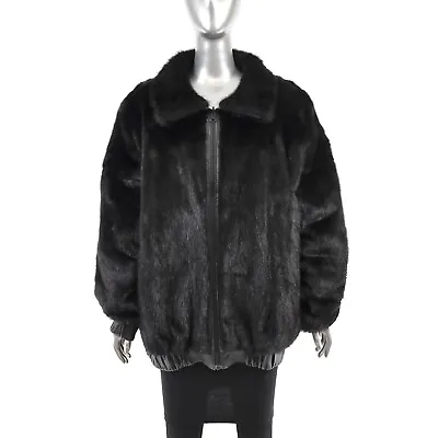 Mahogany Mink Jacket Reversible To Leather- Size L • $500