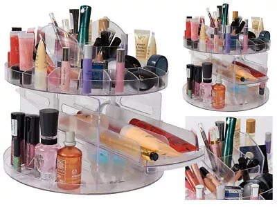 Large Acrylic Cosmetic Makeup Organizer Clear Display Beauty Storage Case • £8.75