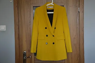 $75.65 • Buy ZARA YELLOW DOUBLE BREASTED BUTTONED BLAZER JACKET SUIT  2005/628 Bloggers SMALL