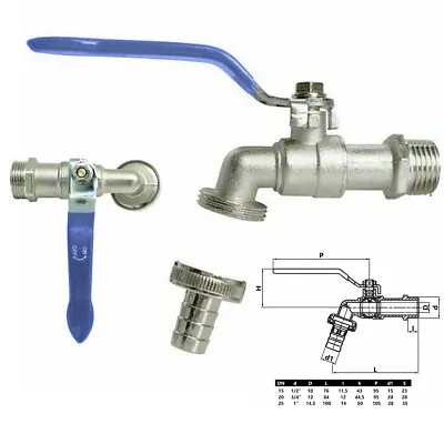 1/2  Blue Outside Garden BSP Lever Water Tap Ball Type Valve Handle Hose Plug • £6.99