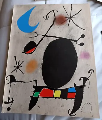 MIRO Joan Lithograph Oiseau Solaire Oiseau Lunaire Etincelles Signed 1967 • $486