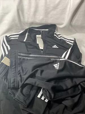 Women’s Black Adidas Primegreen Sweatsuit Size M Aeroready Zipper On Pants NWT • $100