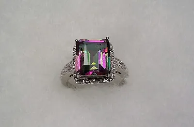 Elegant 5.6 Ct Mystic Topaz Ring Size 7 • $71.99