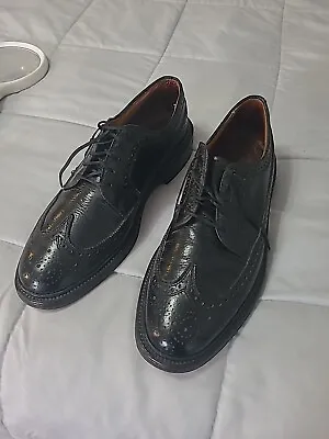 Vintage  Unbranded Wingtip Oxford Leather Dress Shoe Size 8.5 D Black # 78083 • $12