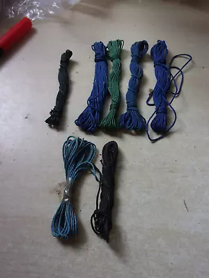 Meccano 7 Hanks Of Black Blue & Green Cord - Some A Bit Unravelled • £30