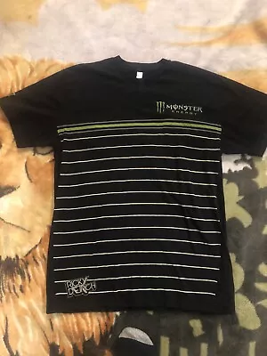 Monster Energy Dirt Rider T Shirt Sz Large Ricky Dietrich Kawasaki Striped 2009 • $49.95