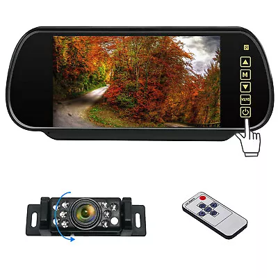 7  LCD Mirror Monitor Car Rear View IR Night Vision Reversing Parking Camera Kit • $59.79