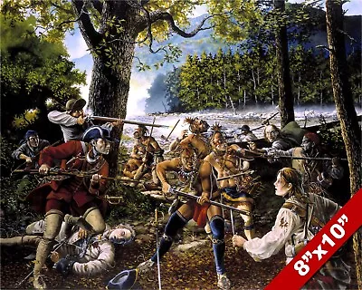 French Indian War Battle Virginia Painting Us Military History Art Canvas Print • $14.99