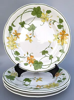 VILLEROY BOCH Geranium Dinner Plates VTG Set Of 4 Germany 10.5  Non Ribbed Rim • $34.99