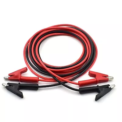 2PCS Alligator Clips Test Leads Wire Cable 14 AWG 1m Length For Multimeter • $15.87