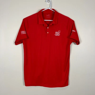 $17.24 • Buy Puma Red Lightweight Collared Golf Polo Shirt Men's Large L