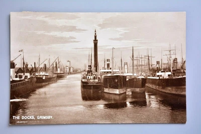 £6.99 • Buy R&L Postcard: Grimsby Dock, Fishing Trawler Boats 1930 Real Photo