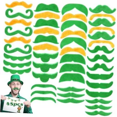 48 PCS St. Patrick's Day Fake Mustache Stickers Set Self Adhesive Novelty  • $17.07