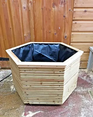 Small Hexagonal Pond Raised Garden Water Feature W/Decorative Trim Ready2Use • £119