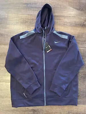 NWT Nike Therma Fit Running Jacket Zip Up Deep Plum Repels Water Mens Size XL • $49.99