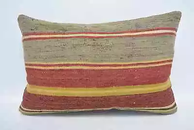 Vintage Kilim Pillow 16 X24  Red Pillow Case Turkish Pillow Cushion • $8.16