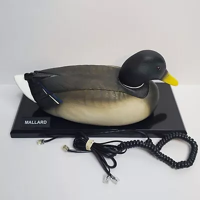 Vintage 1990s Telemania Mallard Duck Quacker Telephone Corded Phone & Base Stand • $44.98