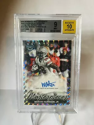 Marvin Harrison Jr Auto #10/10  2023 Bowman U Best Masterpieces BGS 9/10 • $212.50