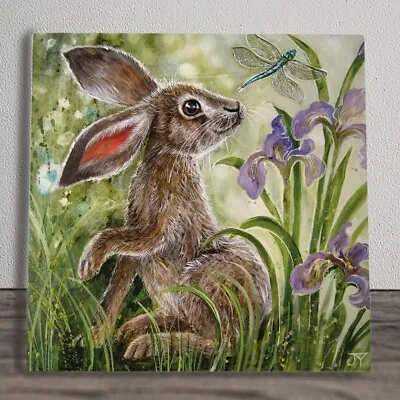 Ceramic Tile Picture  Dragonfly Hare  By Judith Yates New & Boxed 20cm X 20cm • £25.95