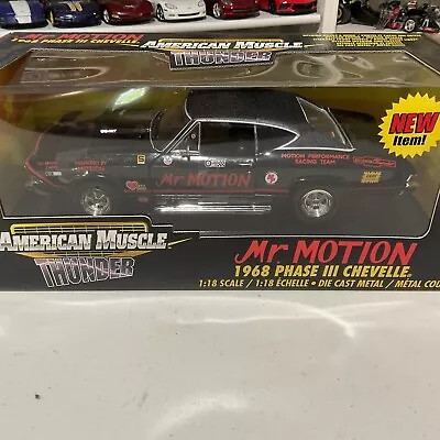 American Muscle  Mr. Motion 1968 Phase Chevelle Black 1/18 Diecast Paint Flaw • $46.50