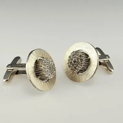 £379.18 • Buy 1970s 1960s Geometric Mens Silver Cuff Links Vintage Cufflinks Star Trek Jewelry