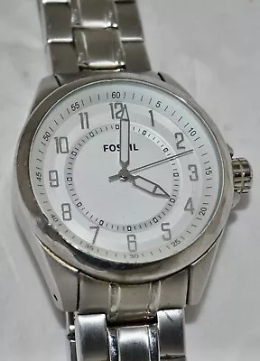 Fossil Men’s 44mm Stainless Steel Bracelet Watch Mother-of-Pearl Numerals AM4425 • $33.60