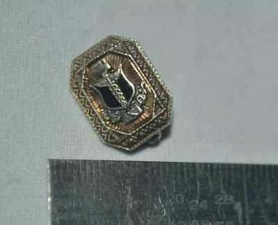 $79.99 • Buy Vintage SIGMA CHI OMEGA Two-Tone SOLID 10K GOLD & ENAMEL Medical FRATERNITY PIN 