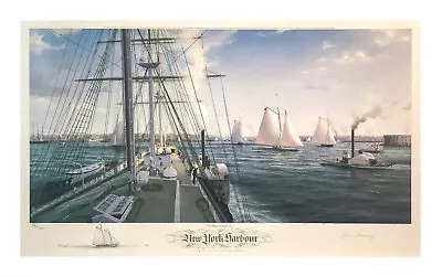 John Mecray Limited Edition Remarque - New York Harbour #886/950 • $1400