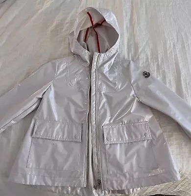 AUTHENTIC Moncler Girl’s White Rain Jacket Hooded SIZE 8 • $150