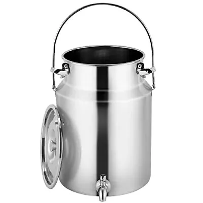 304 Stainless Steel Milk Can With Spigot 2.6 Gallon 10 Liter Metal Water Beverag • $148.42