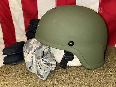 New MSA ACH Advanced Combat Helmet W/Pads Cover  Chin Strap Medium NEW! • $400