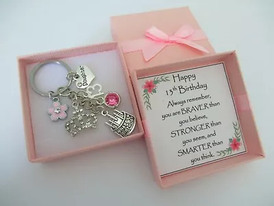 13th BIRTHDAY Gifts Charm Keyring For Daughter Sister Niece Friend Cosin • £6.99