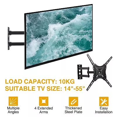 TV Wall Tilt Swivel Swing Arm Mount Bracket 24/28/32/40/43/49/50/55 Inch LCD • £8.99