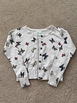 Yumi Girls Cardigan Age 5 Years. Butterfly Detail. Wool Blend • £4.99