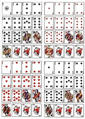 1 Full Deck Of Playing Cards Heart Spades Clubs Diamonds Edible Cup Cake Toppers • £2.99