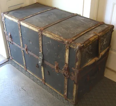 Mendel & Co. Wardrobe Steamer Trunk Yale Lock & Drawers C. 1900 • $1025