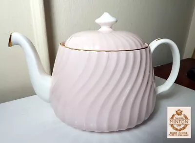 Minton SHELL PINK /GOLD Teapot RARE Mint Condition • $186.95