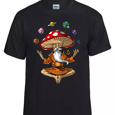 £14 • Buy Mushroom Buddha T-shirt Planets Meditation Yoga Mens Womens Unisex Top Present