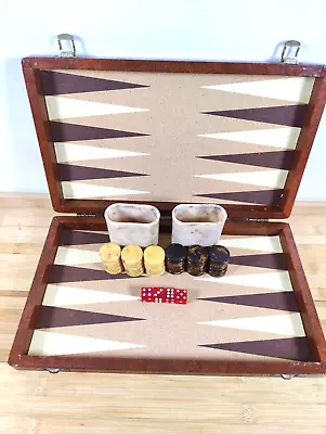 Vintage Backgammon Set By Cardinal Marbled Brown Butterscotch Bakelite • $199.95