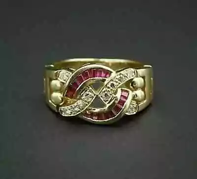 2Ct Baguette Lab-Created Ruby Diamond Wedding Band Rings 14K Yellow Gold Plated • $200