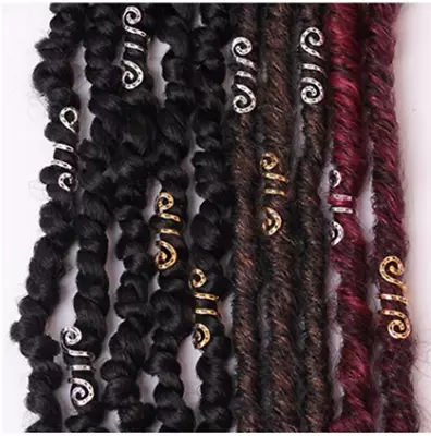 40Pcs Metal Hair Rings Tube Clips Spiral Hair Braid Ring Dreadlock Bead For Hair • $11.99