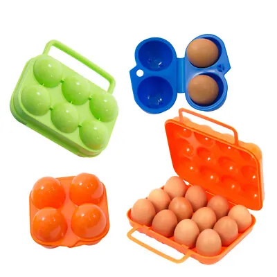 Plastic Egg  Box Storage Holder Container For 2/4/6/12 Eggs Travel Candy • £5.16