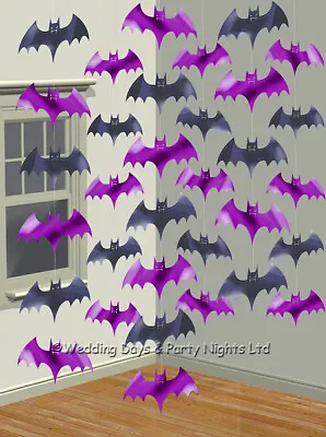 6 X 7ft Bats Hanging Strings Halloween Party Door Window Decor Haunted House • £2.98