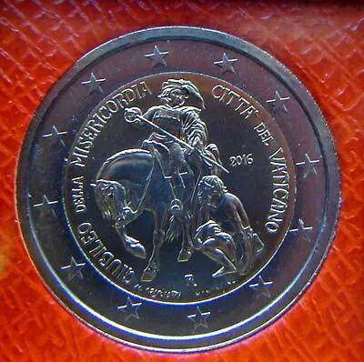 2016 Vatican ITALY Bimetallic 2 Euro Coin UNC Misericordia In Official Folder • $49.99