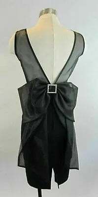 4  MORTON MYLES FOR THE WARRENS Organza Back Bow Dress Rhinestone Buckle80's • $25