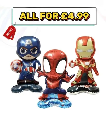 Superhero Balloons Party Decorations Spiderman Captain America Ironman Birthday • £2.75