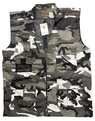 Parkland Camo Camouflage Tactical Fishing Hunting Utility Vest Men's 2XL NEW • $12.75