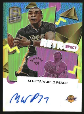 2022-23 Panini Spectra RetroSpect Autographs Gold Metta World Peace Auto /10 • $60