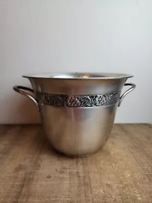 Pottery Barn Ice Bucket Wine Champagne Bottle Cooler Vintage Pewter Home Barware • $32